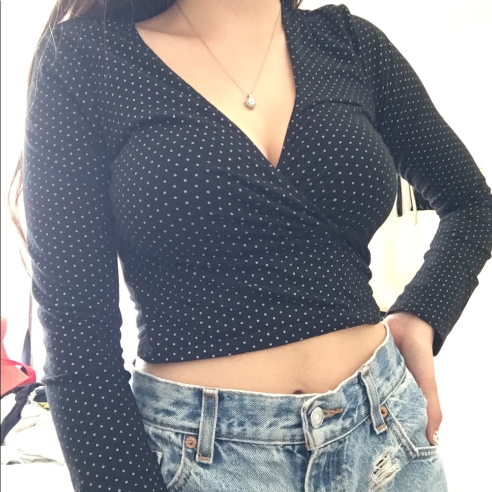 Brandy polka dot wrap top